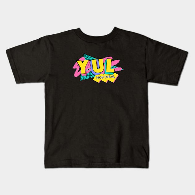 Montreal, Quebec Retro 90s Logo Kids T-Shirt by SLAG_Creative